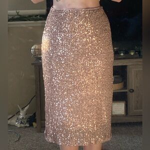 Sequined Skirt Rose Gold